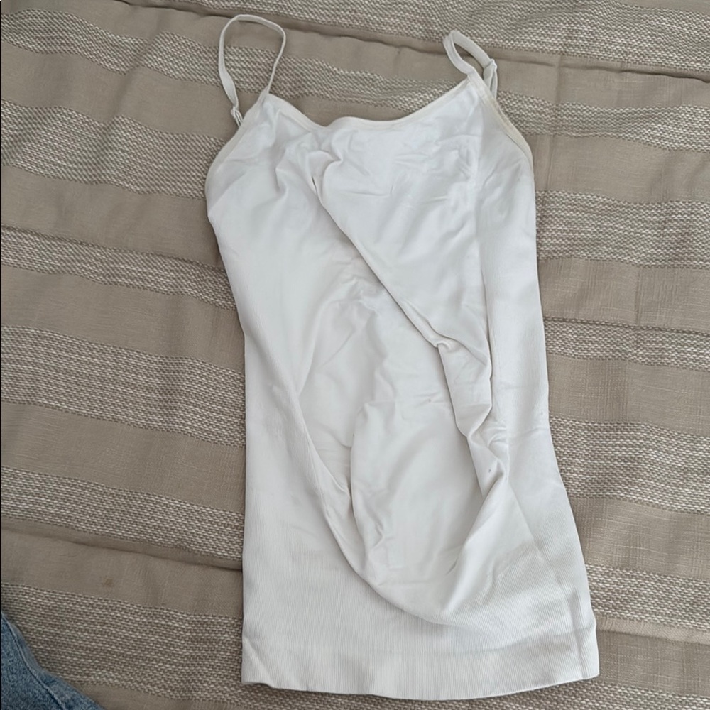 BLANQI Fitted Asymmetrical White Camisole